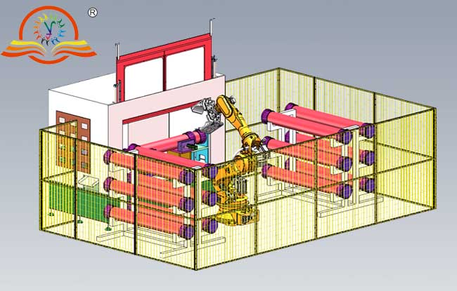柱式超濾膜切割機-機器人上料-非標款 柱式超濾膜切割機-機器人上料-非標款
